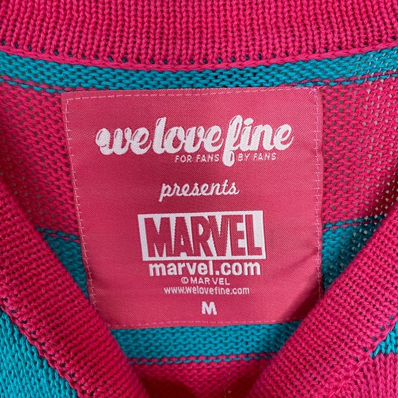 Spider Gwen blue and pink striped sweater Medium - Picture 8 of 9